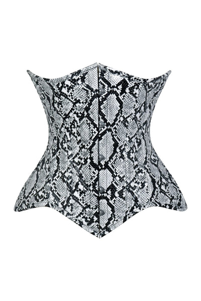 Lavish Snake Skin Print Underbust Corset Sweetheart Neckline Busk Closure - Daisy Corsets