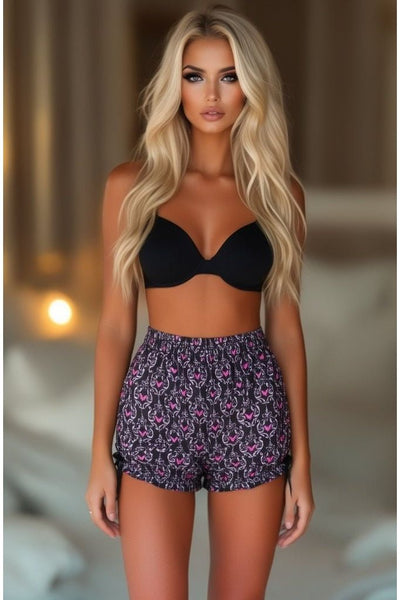 LIMITED EDITION Black/Pink Damask Bats Crepe Bloomers - Daisy Corsets