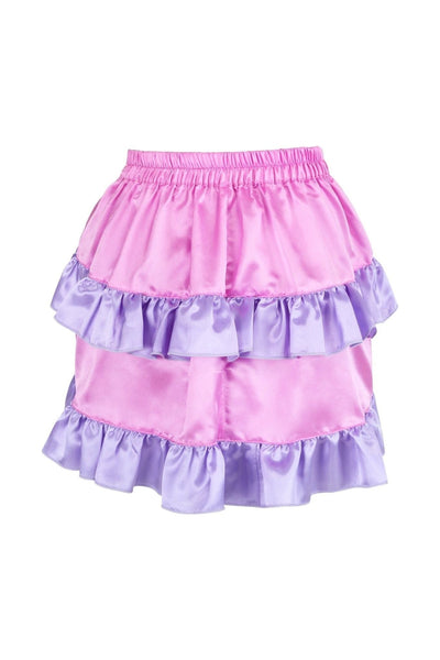 Pink/Purple Satin Ruched Bustle Skirt - Daisy Corsets