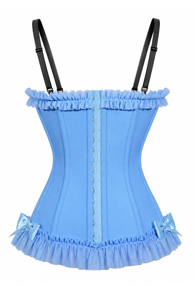 PRE-ORDER Lavish Light Blue Lace-Up Bustier Corset with Underwire Cups - Daisy Corsets