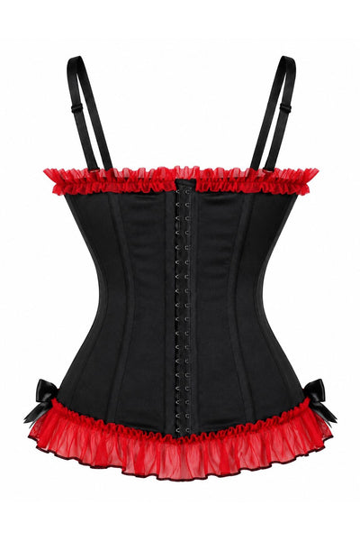 PRE-ORDER Lavish Red/Black Stretch Lycra Bustier Corset with Underwire Cups - Daisy Corsets