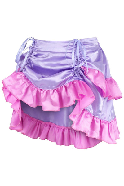 Purple/Pink Satin Ruched Bustle Skirt - Daisy Corsets