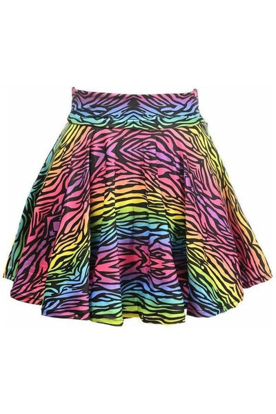 Rainbow Animal Print Stretch Lycra Skirt - Daisy Corsets