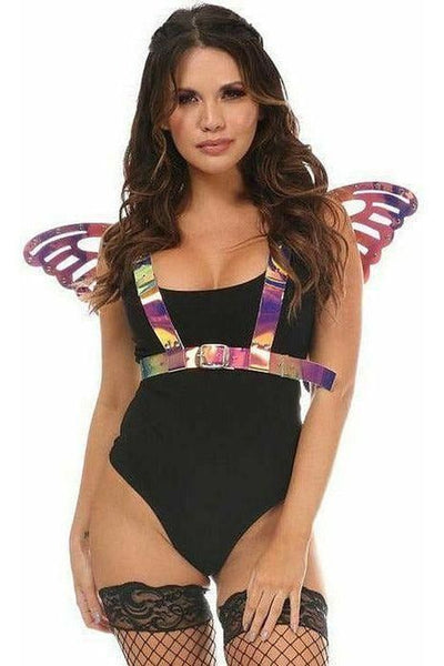Rainbow Gold Holo Large Butterfly Wing Body Harness - Daisy Corsets