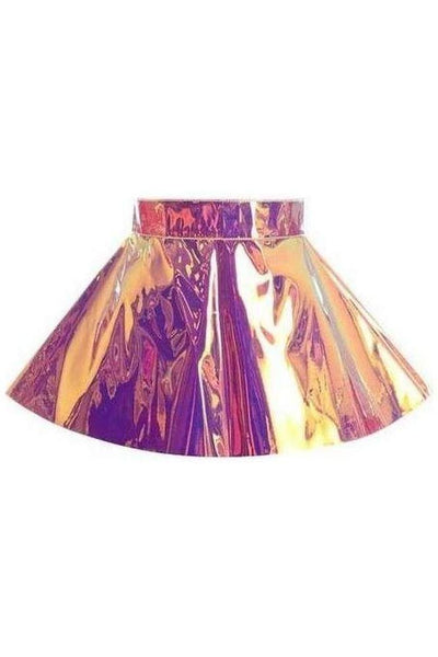 Rainbow Gold Holo Skater Skirt - Daisy Corsets