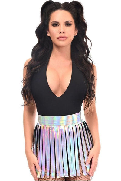 Silver Holo Fringe Skirt - Daisy Corsets