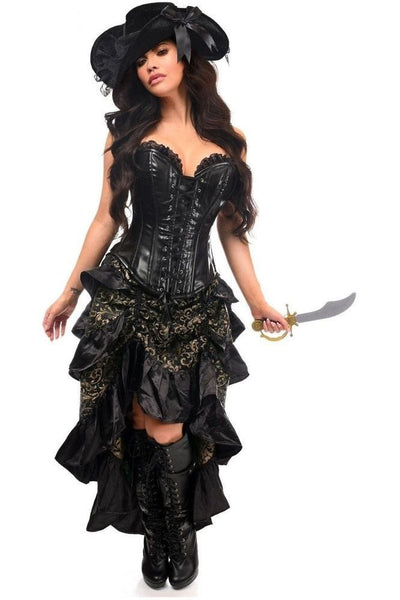 Top Drawer 4 PC Gold/Black Premium Pirate Corset Costume - Daisy Corsets