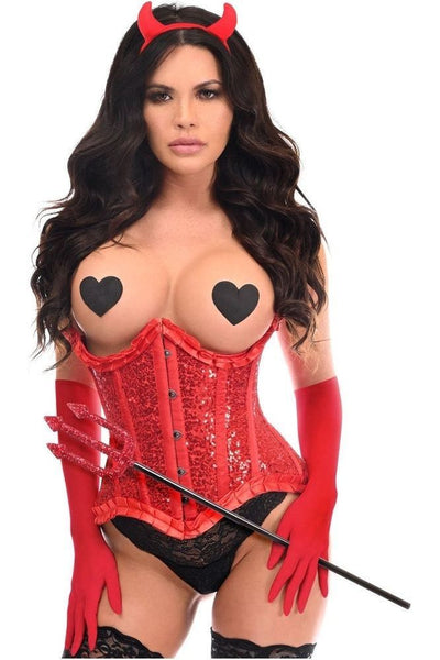 Top Drawer 4 PC Red Pin - Up Devil Corset Costume - Daisy Corsets