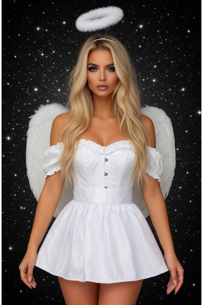 Top Drawer 4 PC Satin Angel Corset Costume - Daisy Corsets