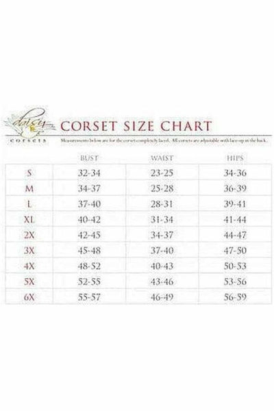 Top Drawer Black Brocade Steel Boned Corset w/Clasp Closure - Daisy Corsets