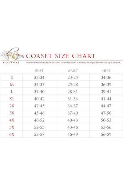 Top Drawer Black/Red Steel Boned Burlesque Corset - Daisy Corsets