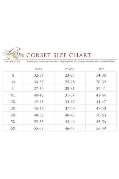 Top Drawer Black/Red Steel Boned Burlesque Corset - Daisy Corsets