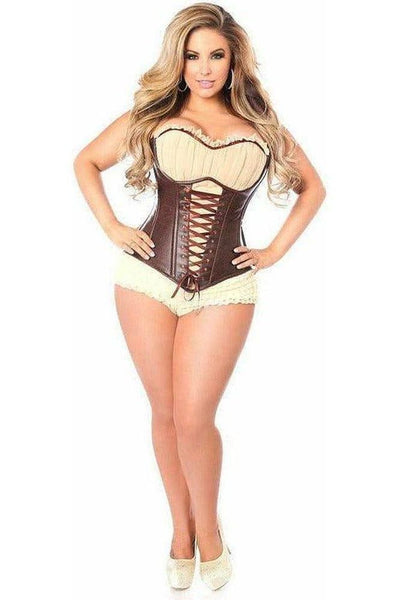 Top Drawer Faux Leather Steel Boned Ren Faire Corset - Daisy Corsets
