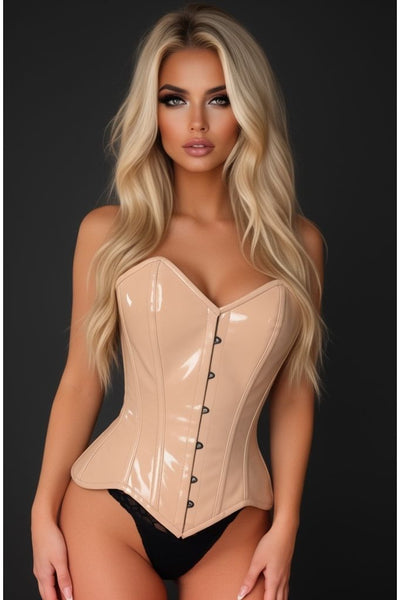 Top Drawer Nude Patent Steel Boned Overbust Corset - Daisy Corsets