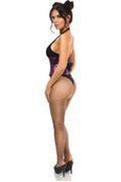 Top Drawer Purple Metallic Steel Boned Mini Cincher - Daisy Corsets