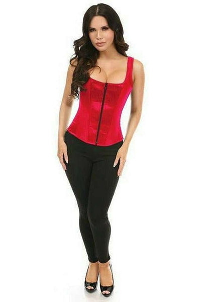Top Drawer Red Satin Steel Boned Corset w/Straps - Daisy Corsets