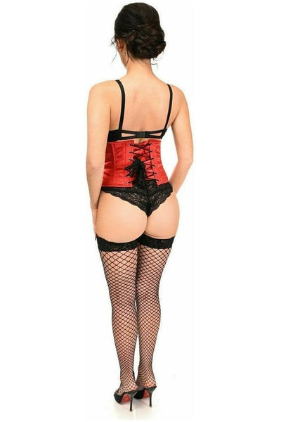 Top Drawer Red Satin Steel Boned Mini Cincher - Daisy Corsets