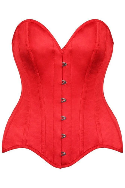 Top Drawer Red Satin Steel Boned Overbust Corset - Daisy Corsets