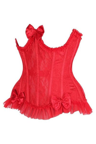 Top Drawer Steel Boned Red Lace Underwire Burlesque Underbust Corset Cincher - Daisy Corsets