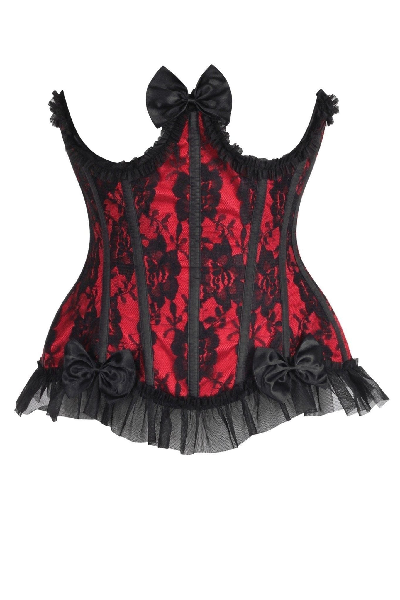 Top Drawer Steel Boned Red/Black Lace Underwire Burlesque 