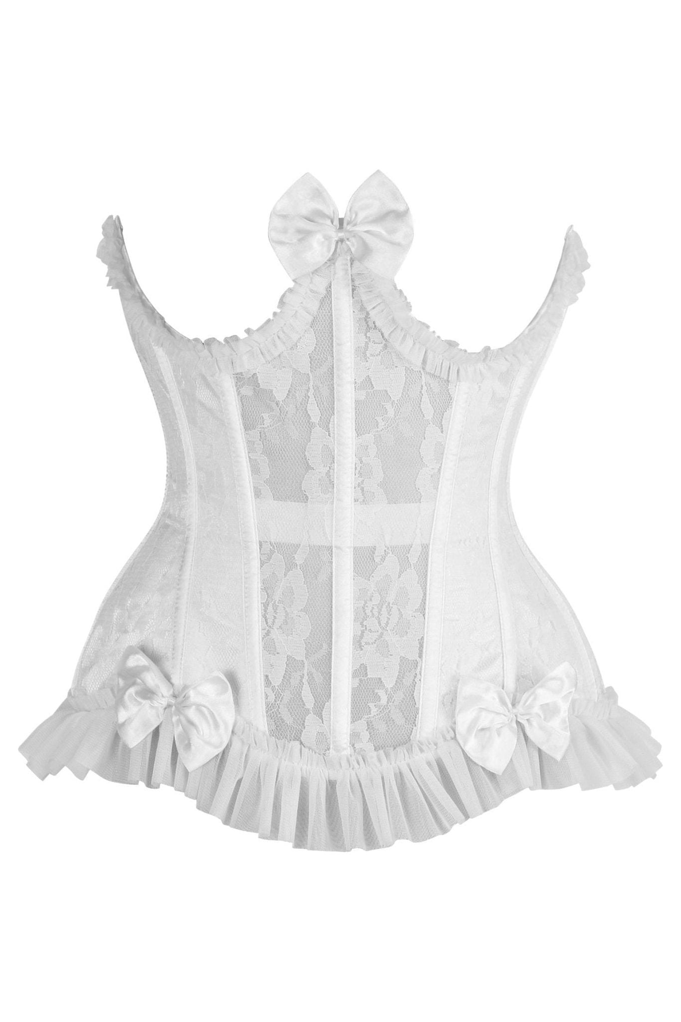 Top Drawer Steel Boned White Lace Underwire Burlesque Underbust