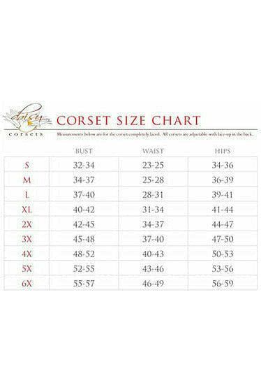 Top Drawer Wine Brocade Steel Boned Corset w/Clasp Closure - Daisy Corsets