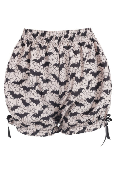 White & Black Bats Crepe Bloomers - Daisy Corsets