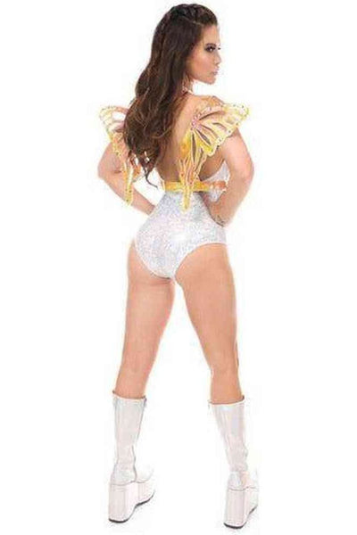 Yellow/Pink Holo Large Butterfly Wing Body Harness - Daisy Corsets