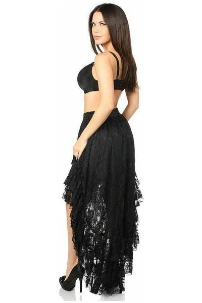 Black High Low Lace Skirt - Daisy Corsets