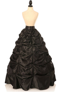 Black Satin Pick-Up Long Skirt