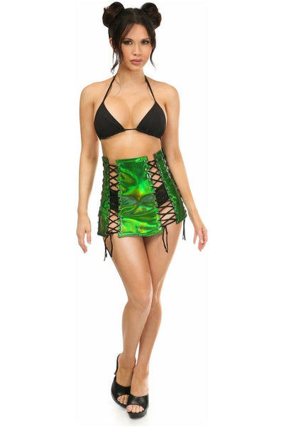 Green Holo Lace-Up Skirt - Daisy Corsets