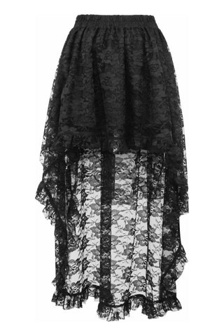 Black Lace Hi Low Skirt - Daisy Corsets