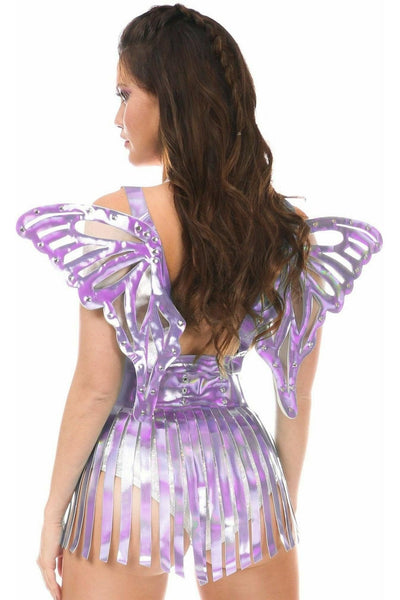 Lavender Holo Large Butterfly Wing Body Harness - Daisy Corsets