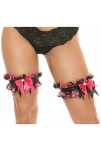 Kitten Collection Pink Floral Satin Leg Garters (Set of 2) - Daisy Corsets