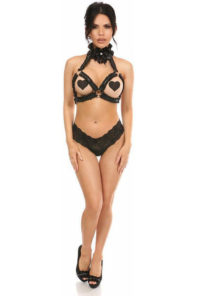 Kitten Collection Pinstripe Triangle Top Body Harness - Daisy Corsets