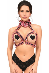 Kitten Collection Dusty Rose Velvet Triangle Top Body Harness - Daisy Corsets