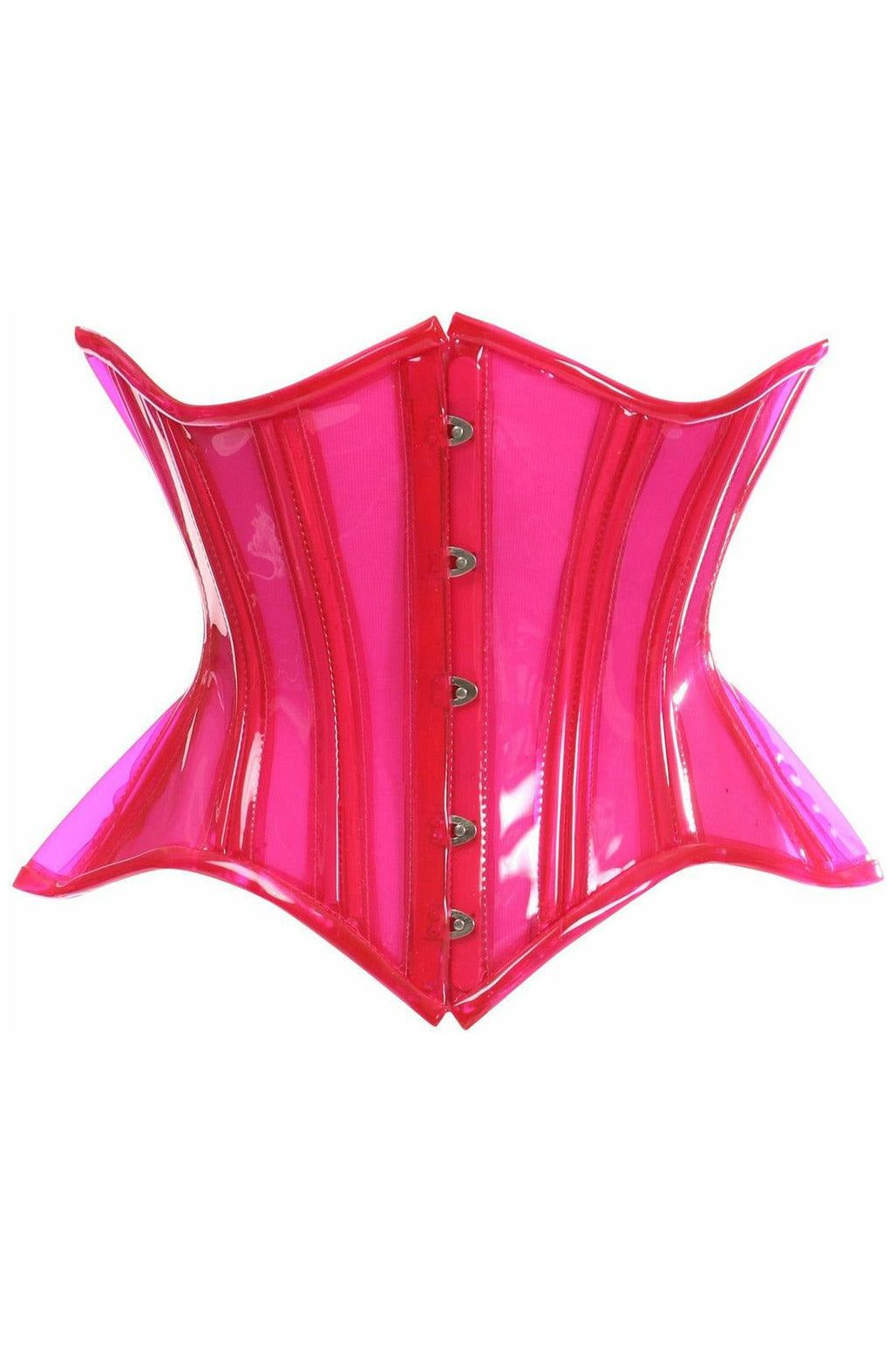 Lavish Pink Clear Curvy Underbust Waist Cincher Corset - Daisy Corsets