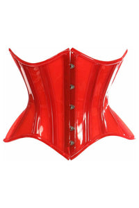 Lavish Red Clear Curvy Underbust Waist Cincher Corset - Daisy Corsets