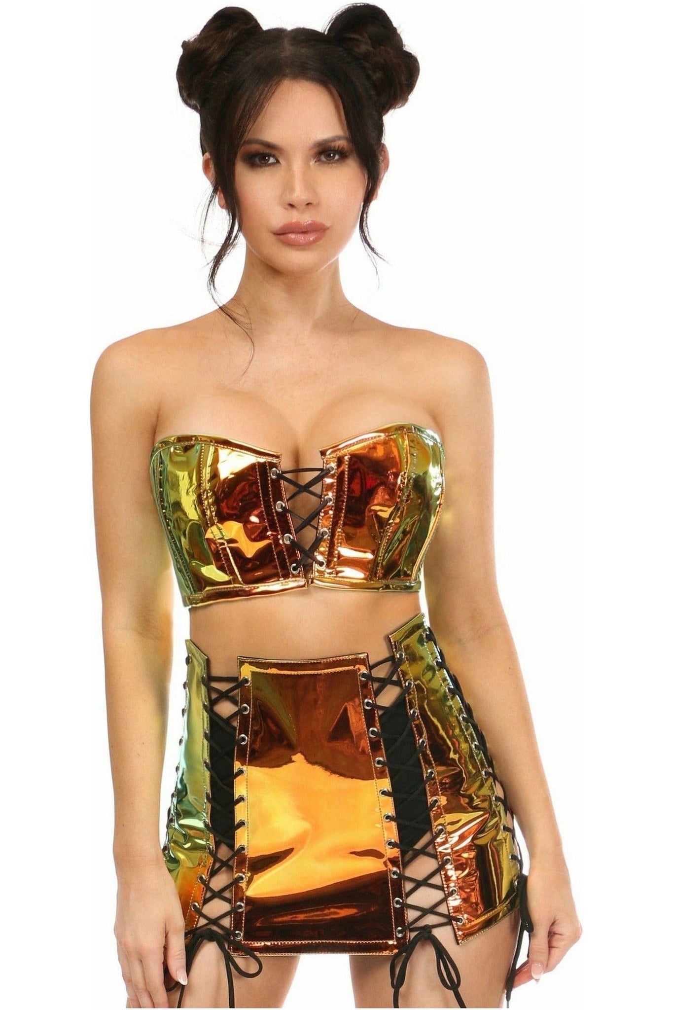 Lavish 2 PC Sunset Holo Bustier & Skirt Set