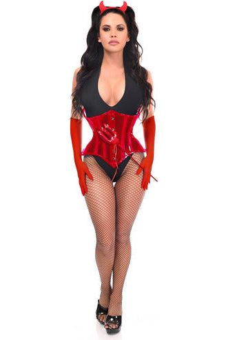 Lavish 4 PC Red Festival Devil Corset Costume