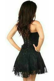 Lavish Black Lace Corset Dress - Daisy Corsets