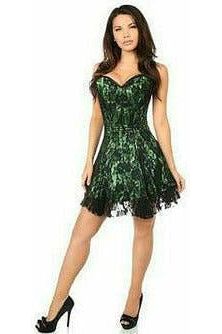 Lavish Green Lace Corset Dress - Daisy Corsets