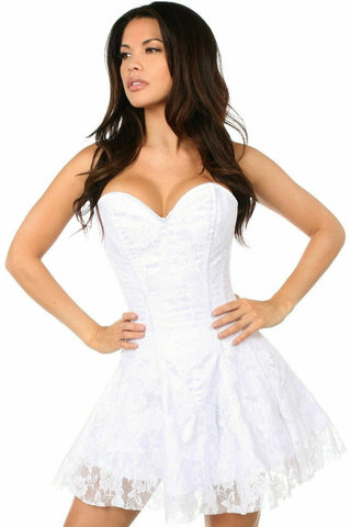 Lavish White Lace Corset Dress - Daisy Corsets