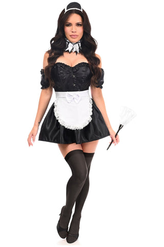 Top Drawer 6 PC Frisky French Maid Corset Costume