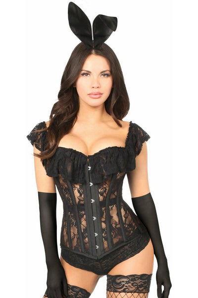 Top Drawer 4 PC Sheer Lace Bunny Corset Costume - Daisy Corsets