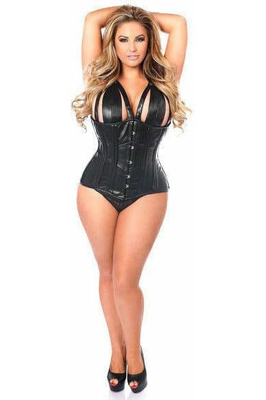 Top Drawer Faux Leather Steel Boned Underbust Corset - Daisy Corsets
