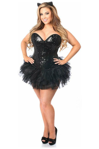 Top Drawer 3 PC Sequin Cat Corset Costume - Daisy Corsets
